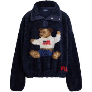 Polo Ralph Lauren - Trui - Navy - Fleece - Lange Mouw - Losse Pasvorm