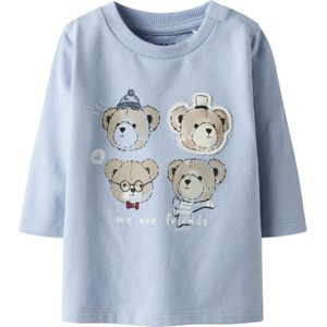 NAME IT Shirt 'NBMRONNOW'  blauw / pastelblauw / lichtbruin / wit