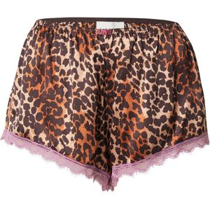 LOVE Stories Pyjamabroek 'Brooke'  lichtbeige / bruin / mandarijn / eosine