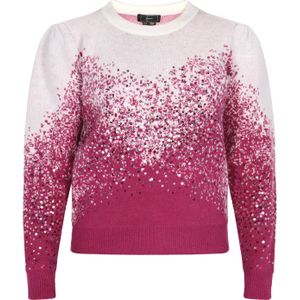 faina Trui  magenta / zilver / wolwit