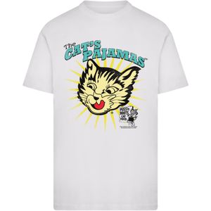 F4NT4STIC Shirt 'Puss N Boots The Cats Pajamas Vintage Art'  blauw / geel / wit