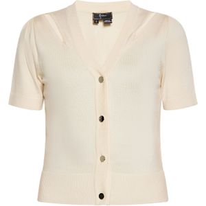 faina Gebreid vest  lichtbeige