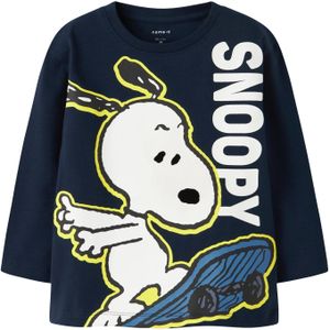 NAME IT Shirt 'NMMDENIS SNOOPY'  navy / donkerblauw / geel / wit