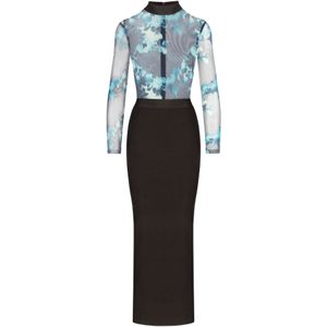 Kraimod Avondjurk  lichtblauw / zwart