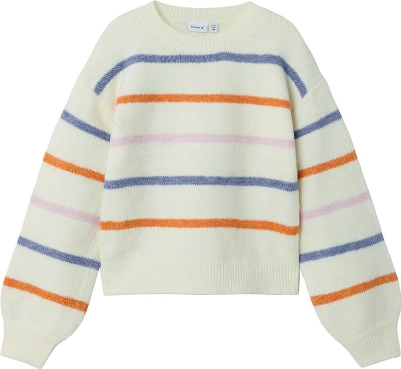 Gebreide Trui - Regular Fit - Ronde Hals - Lange Mouwen - Ballonmouwen