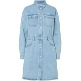 Pctasha - Denim Jurk - Spijkerjurk - Knielengte - Lange Mouwen