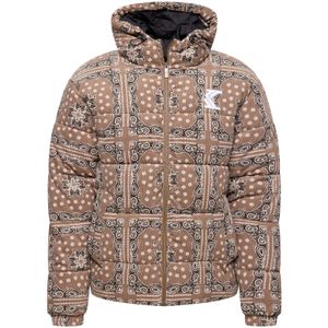 Karl Kani - Gewatteerde Jas - Beige / Bruin / Zwart / Wit