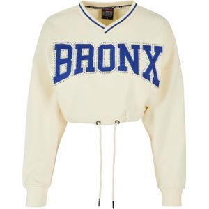 FUBU Sweatshirt 'Crew Rhinestone'  ultramarine blauw / zwart / wit / offwhite