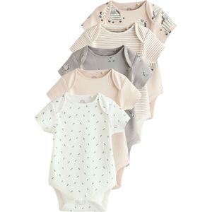 Next Rompertje/body  chamois / grijs / wit