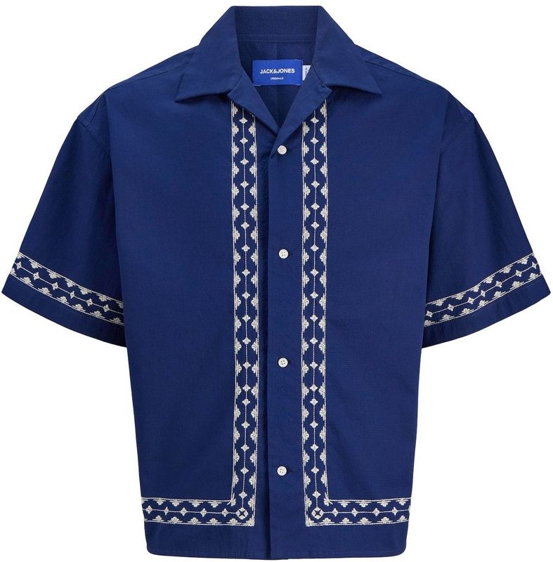 JACK & JONES - JORDIA - Overhemd - Enziaan / Wit