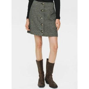 NÜMPH Rok ' AVEY '  grijs gemêleerd / zwart