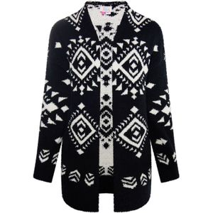 IZIA Gebreid vest 'Gaya'  zwart / wit