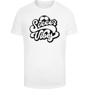 F4NT4STIC Shirt 'Soccer Vibes Typography Sporty Graphic'  zwart / wit