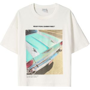 Bershka Shirt  aqua / cappuccino / zwart / offwhite