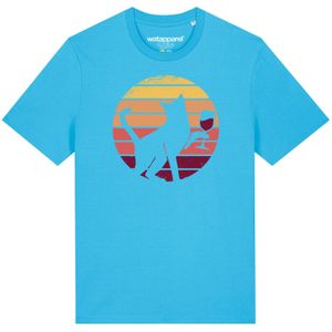 Watapparel Shirt 'Sunset Katze & Rotwein'  aqua / gemengde kleuren