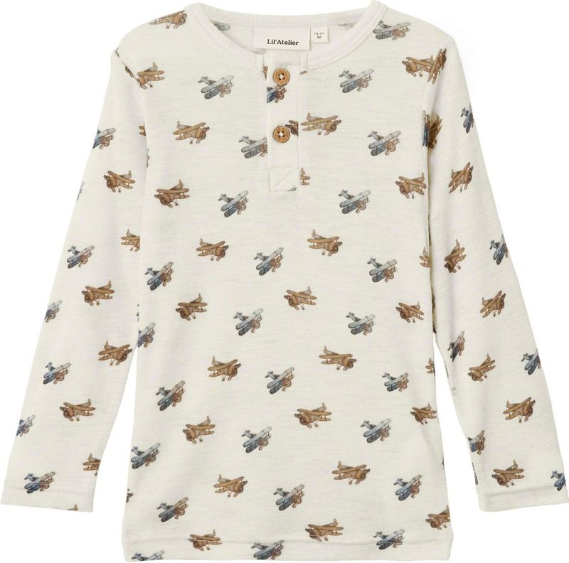 Top - Wol - Slim Fit - Lange Mouwen - All-over Print