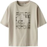 NAME IT - NKMVICTOR - T-shirt - Taupe/Zwart/Wit