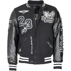 TOP GUN Tussenjas '23004'  basaltgrijs / zwart / wit