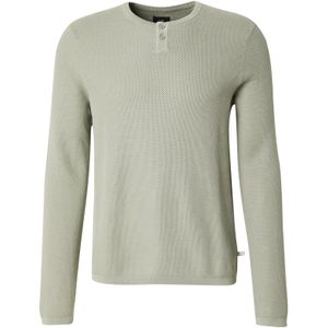 Gebreide Trui - Regular Fit - Katoen - Ronde Hals - Knoopsluiting