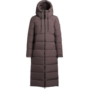 Regular fit gewatteerde lange jas met logopatch, model 'Zeno'