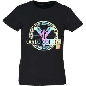 Carlo Colucci Shirt 'Canazei'  lichtgeel / lichtlila / zwart