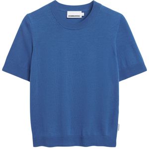 ARMEDANGELS - Shirt - Blauw - Effen - Halve Mouw - Gerecycled Materiaal