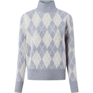 Marie Lund Trui  duifblauw / lichtgrijs