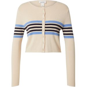 Monki Gebreid vest  beige / navy / hemelsblauw