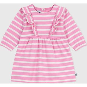 PETIT BATEAU Jurk  pink / wit