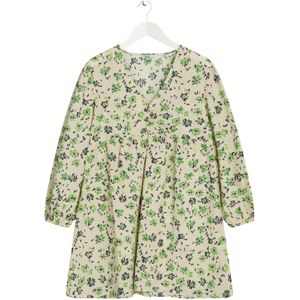 BZR Jurk  pasteelgeel / groen / zwart