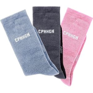 Panty's - Antraciet/Roze/Lichtblauw - Knelvrij - Verstevigd Hiel - Dempende Uitstraling