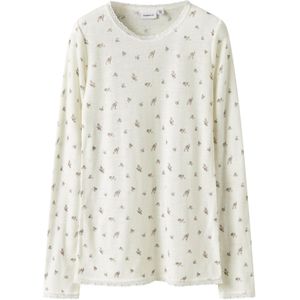 Merino Wol Top - Lange Mouwen - Slim Fit - Ronde Hals - Print