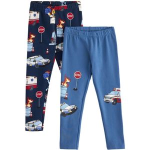 Lindex Leggings 'Trucks'  marine / blauw denim / lichtblauw / wit