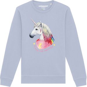 Watapparel Sweatshirt ' Flash, the unicorn '  lichtblauw / gemengde kleuren