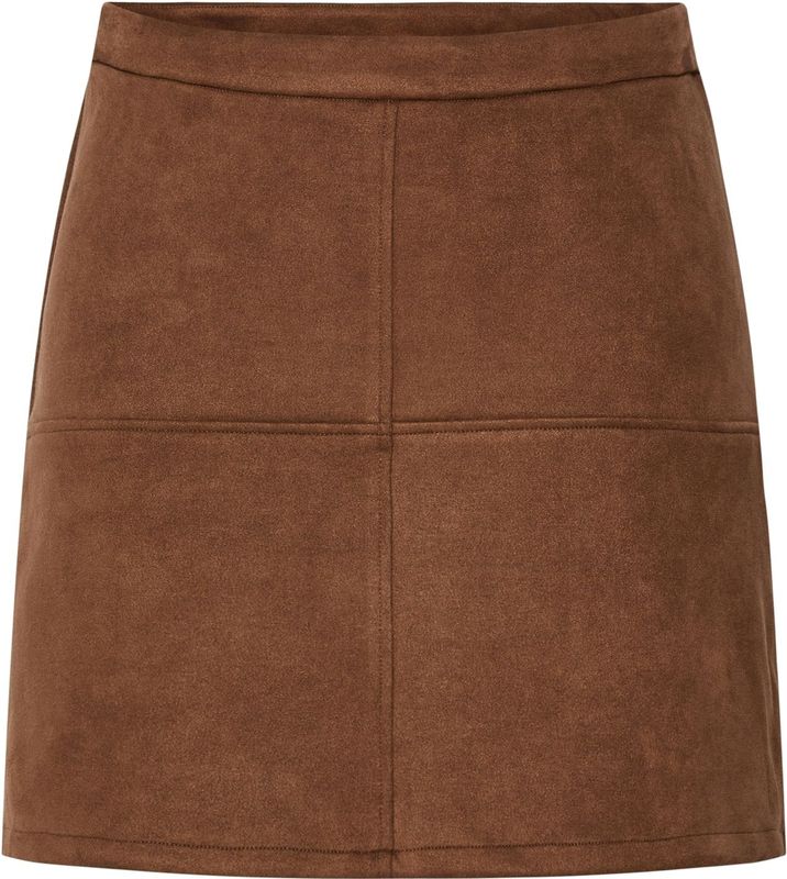 Pcrakel - Geborsteld - Minirok - High-Waist