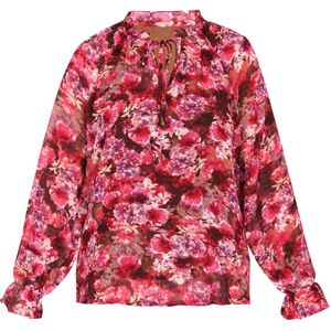 Sidona Blouse  braam / donkerroze / rood / zwart