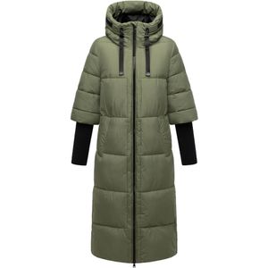 NAVAHOO Wintermantel 'Ciao Miau XIV'  olijfgroen / zwart