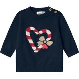 NAME IT - NBFREAMO - Trui - Donkerbeige / Navy / Rood / Wit