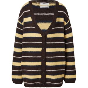Monki Gebreid vest  beige / navy / bruin