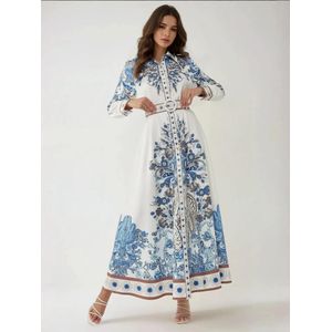 Hiccup Blousejurk  saffier / bruin / zwart / wit