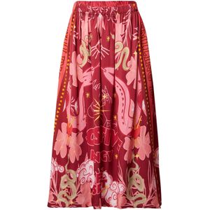 miss goodlife Rok 'Free Spirit'  geel / rosa / donkerrood / wit