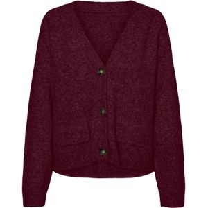 VERO MODA - VMBOOM - Gebreid Vest - Wijnrood