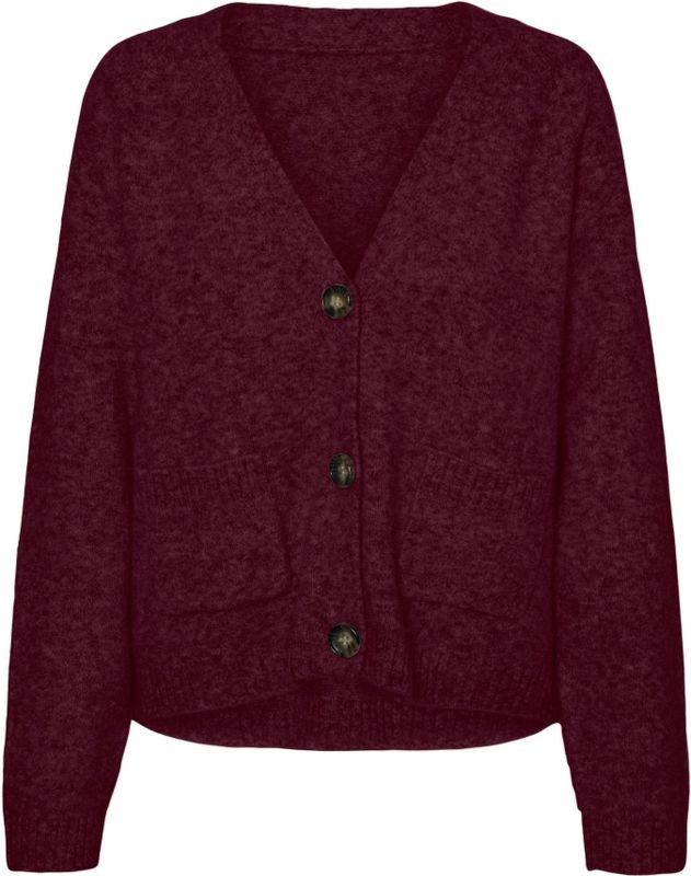 VERO MODA - VMBOOM - Gebreid Vest - Wijnrood