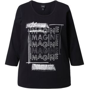 Ulla Popken Shirt  lichtgrijs / zwart / offwhite