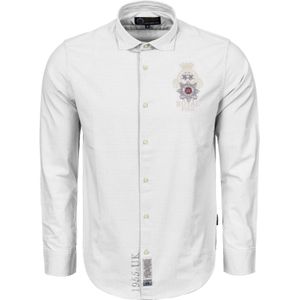 La Martina Overhemd 'MBCG01'  lichtgrijs / wit