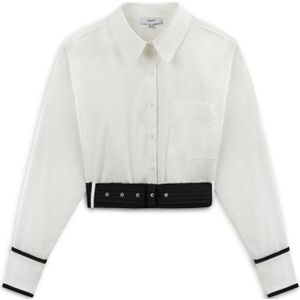 Twist Blouse  ecru / zwart