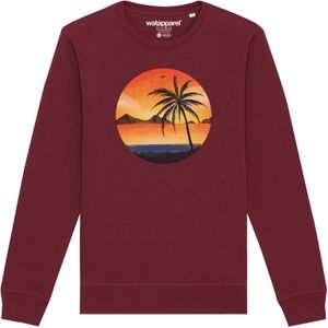 Watapparel Sweatshirt ' Sunset on palm beach '  gemengde kleuren / bourgogne