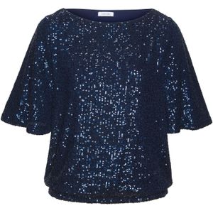 Lascana - Shirt - Donkerblauw - Met Pailletten - Feestelijk Glittershirt