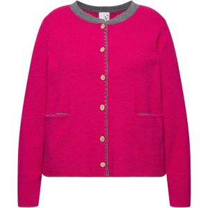 Ulla Popken Gebreid vest  grijs / framboos