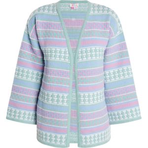 IZIA Gebreid vest  blauw / mintgroen / pink / wit